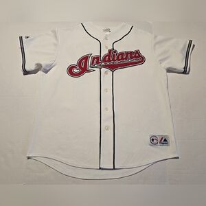 Vintage Magestic Cleveland Indians MLB  Jersey Size XL White #1 GEHRISCH
